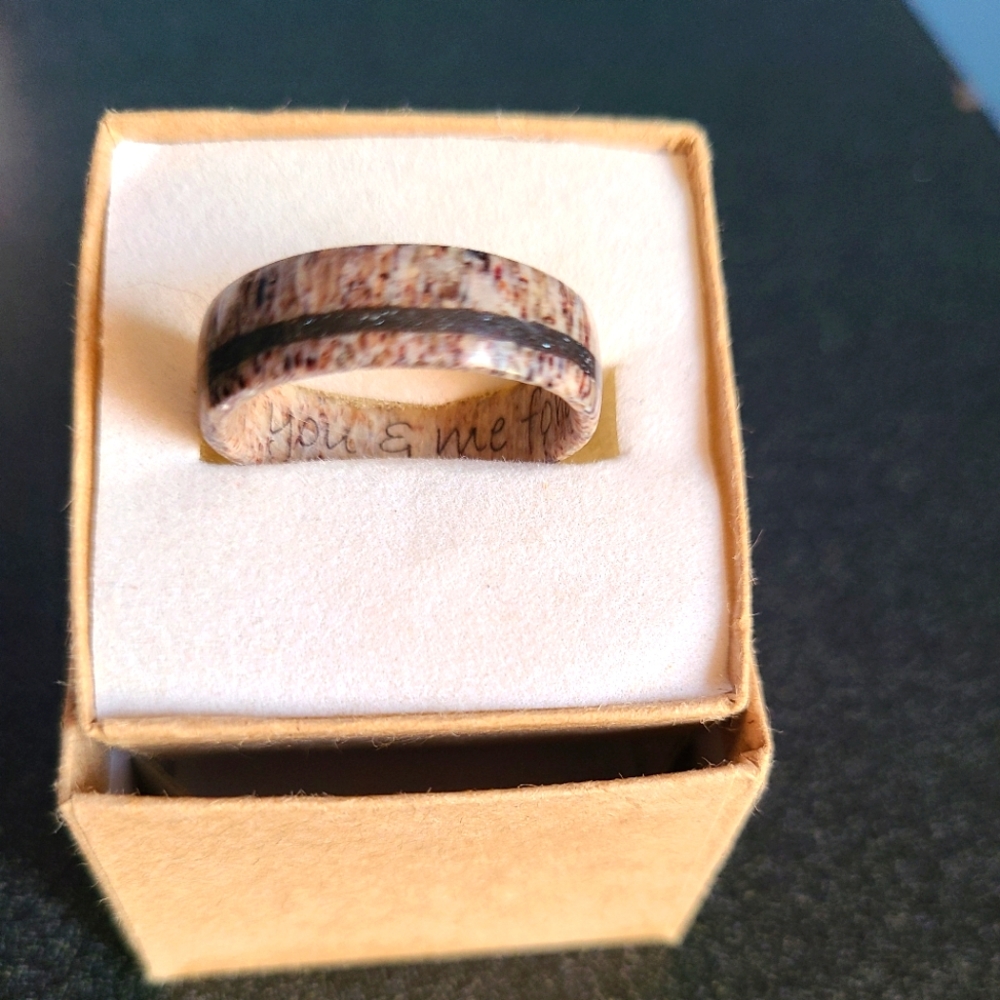 Men's Deer Antler "Onyx Black" Ring